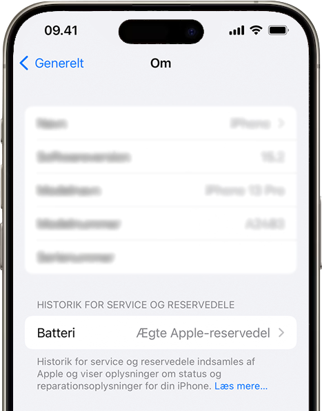 iPhone batteri udskiftet med en ægte Apple-reservedel