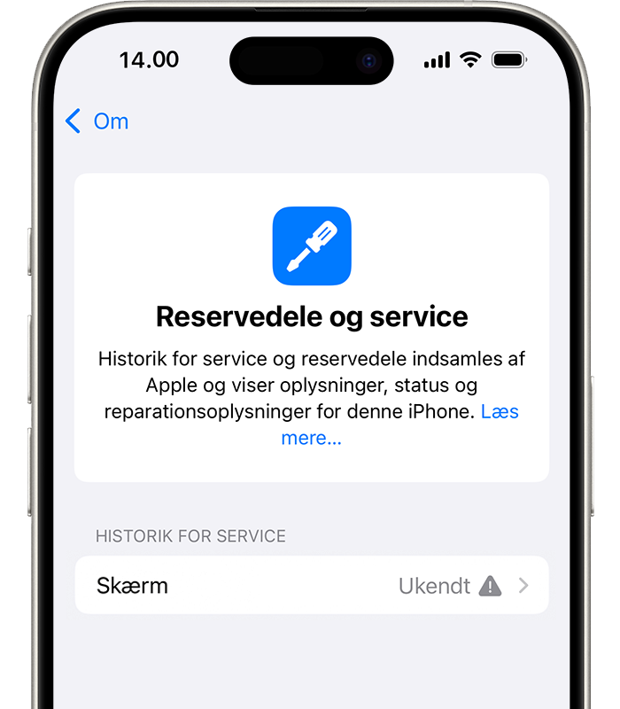 Reparation af iPhone skærm med ukendt reservedel